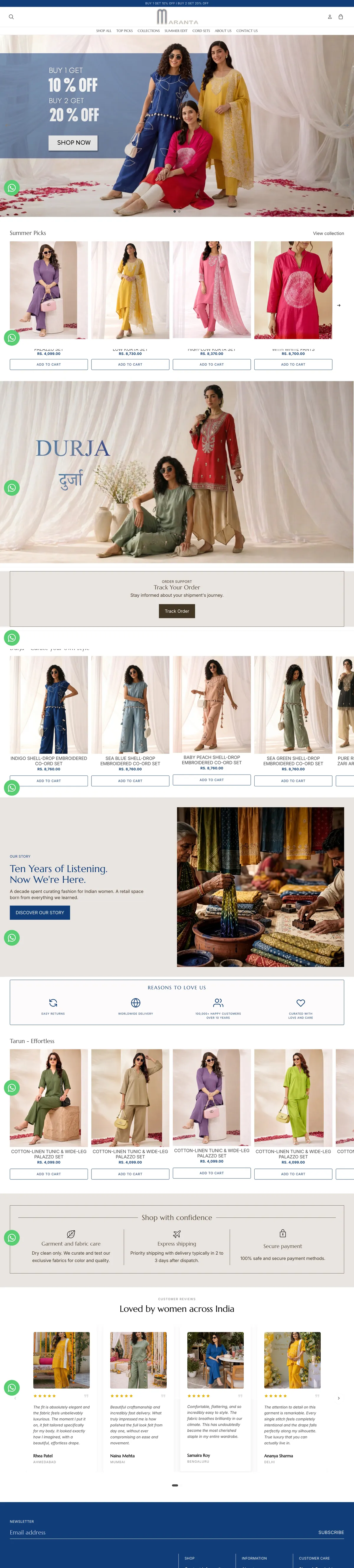 Maranta Custom High-Converting Shopify Storefront Coded by Debraj Roy