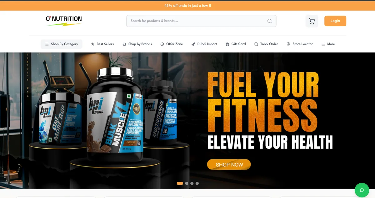 O2 Nutrition — website project by Debraj Roy